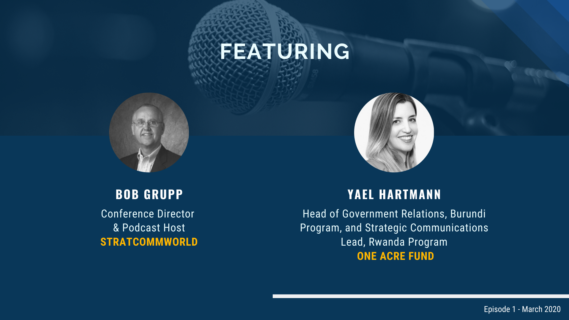 Featuring speakers Bob Grupp and Yael Hartmann